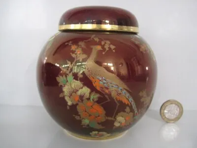 Buy Carlton Ware Bird Of Paradise Design Rouge Royale Art Deco Ginger Jar With Lid • 44.99£