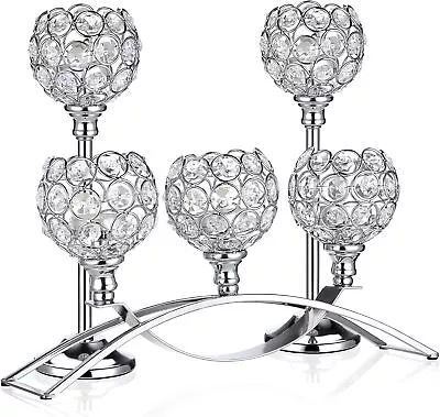 Buy SUMTree 3 Packs, 3-Arm Crystal Bowls Candle Holders, Crystal Candelabra For • 38.99£