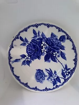 Buy Victoria Broadhurst,  Staffordshire. Blue And White Rose Pattern Plate IRONSIDE • 5£