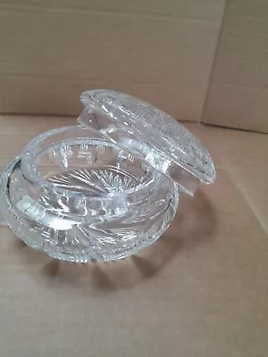 Buy Bohemian Czech Crystal Cut Glass Lidded Trinket Dish • 5£