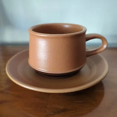 Buy Purbeck Pottery Toast Brown Ceramic Pottery Coffee Cup And Saucer • 12£
