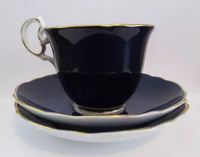 Buy Aynsley Cobalt Blue Bone China Coffee Cup & Saucer + 1 Spare Saucer • 9.99£