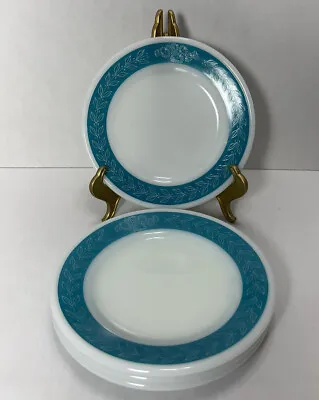 Buy Pyrex  Corning Ware Turquoise Laurel Leaf 6 3/4  Bread & Butter Plates-Set Of 4 • 20.27£
