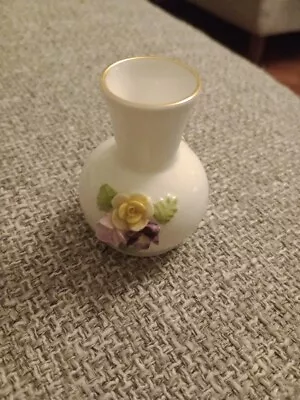 Buy Coalport Bone China Applied Flowers  Miniature Vase Pansies • 6.99£