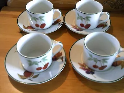 Buy Royal Worcester Evesham Vale 4 CUPS / MUGS AND SAUCERS • 9.99£