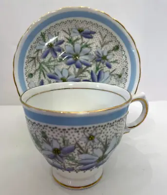 Buy Tuscan Fine English Bone China Blue Floral Clematis Tea Cup Saucer Set England • 56.69£