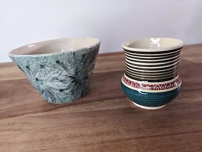 Buy 2 Pieces Of Jo Lester Freshwater Isle Of Wight Studio Pottery. Vase & Plant Pot • 24£