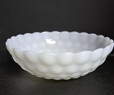 Buy VINTAGE Anchor Hocking  Milk Glass Bubble Large 8 Inch Round Serving Bowl • 13.43£