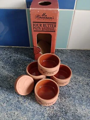 Buy 5pc VTG Royal Barum Mr Brannam's Terracotta Pottery Butter Pats Dishes & Stamp • 15£