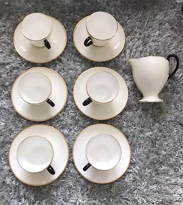 Buy WEDGEWOOD Bone China Porcelain Set Of 6 Expresso  Coffee Cups, Saucers With Jug • 19.95£