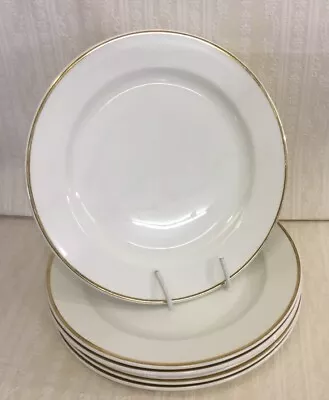 Buy Wedgwood Bone China Dinner Plates X 6 White & Gold 27cm Diameter Plate Set VGC • 29.50£