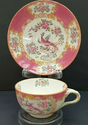 Buy Antique Minton 'Pink Cockatrice' Tea Cup And Saucer 9646 • 35£