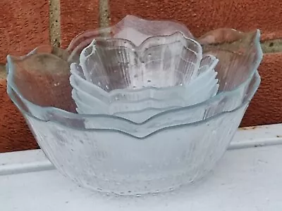 Buy Arcoroc Caracas  2 Glass Fruit Bowls And 4  Matching Small Bowls Made In France • 20£