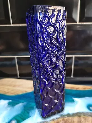 Buy Whitefriars ??? Style???  Glass Vase Cobalt Blue 19cm Tall  • 15£
