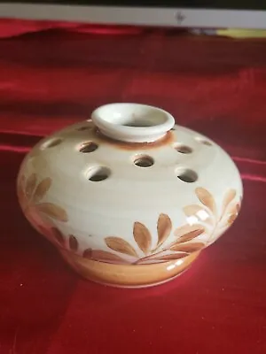 Buy Vintage Jersey Pottery Frog Posy Vase Brown Retro Brown Leaf Foliage Mid Century • 7.86£