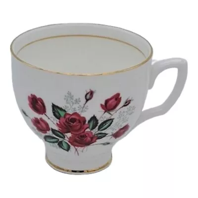 Buy Duchess 735 Red Roses Fine Bone China Tea Cup  Gold Accents Vintage C.1960's • 4.99£