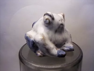 Buy Frog Pottery Blue & Grey Design 7 Cm • 10£