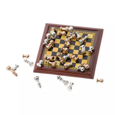 Buy Dollhouse Miniature 1:12 Toy A Set Of Metal Chess Set Girls Gift YB YIUK • 7.64£