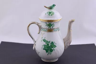 Buy Vintage Individual Herend Chinese Bouquet Green Coffee Pot With Bird Finial-mint • 236.81£