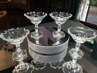 Buy (4) Large Pedestal Salt Cellars Cut Glass Crystal Anglo Irish Regency Flint 19th • 115.77£