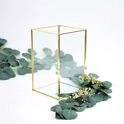 Buy Gold Framed Terrarium Glass Candle Holders 3 Sizes Wedding Event Aisle Decor • 21.59£