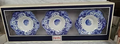 Buy Rare Boxed Set Of 3 Spode Italian Blue And White Tealight Holders Dishes • 28£