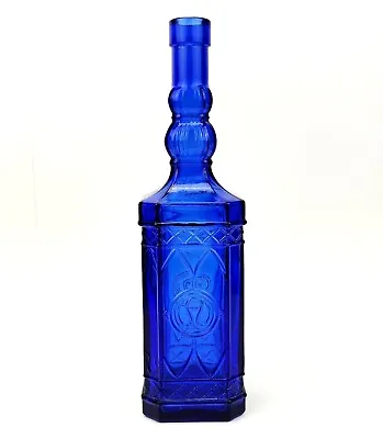 Buy Vintage Cobalt Blue Pressed Square 10.5” Wine Bottle  Decorative Decanter • 19.90£