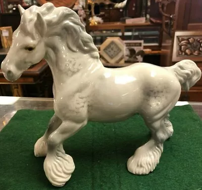 Buy Beswick Cantering Shire Horse Model 975 Grey & White Gloss Horse • 85£