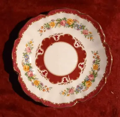 Buy Crown Staffordshire Fine Bone China Saucer Floral Red And Gold - VINTAGE • 3.99£