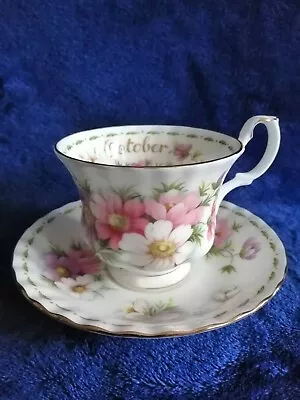 Buy Royal Albert Bone China October Cosmos Floral Tea Cup & Saucer Set • 18£