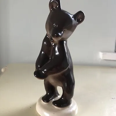 Buy Lomonosov USSR Russian Porcelain BROWN BEAR Standing Figurine-14.25 Cm High • 8.99£
