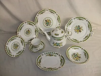 Buy C4 Porcelain Bone China Royal Stafford - Dovedale - Green Gilded Fluted - 8B4F • 39.94£