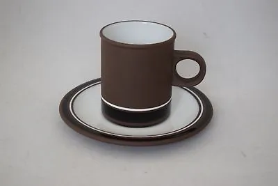 Buy Hornsea Pottery CONTRAST DEMITASSE COFFEE CUP & SAUCER Vintage Brown 1970’s • 10£