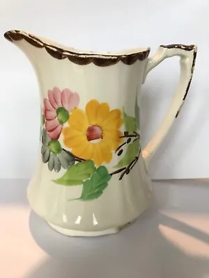 Buy Rare Vintage Alfred Meaking Floral On White Pottery Jug Mid-Century, Attractive • 4£