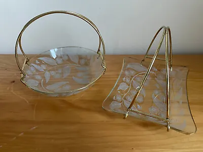 Buy 2 Chance Bros/Pilkington Glass Small Bowls Matching Handles Calypto Vintage • 20£