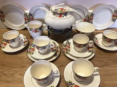 Buy Superb 23 Pc Antique Art Deco Crownford Burslem China Tea Set Teapot Vintage • 64.95£
