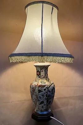 Buy Masons ? Applique Green Pattern Bedside Table Lamp Vintage Pottery Light + Shade • 16.99£