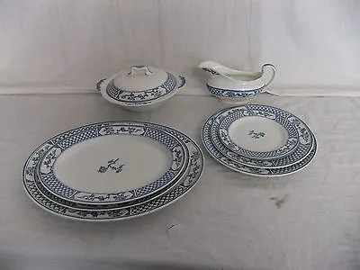 Buy C4 Pottery Johnson Bros The Exeter - Blue & White Plates, 1940s To 1950s - 2D3B • 2.99£
