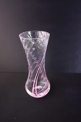 Buy Caithness Dawn Glass Vase - Pink Flamenco Swirl  - Hand Blown - 18.5cm X 7 Cm • 9.99£