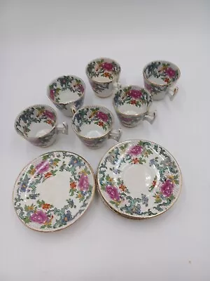 Buy Booths Silicon China Floradora 6 X Cups 6 X Saucers (h21) • 7.99£
