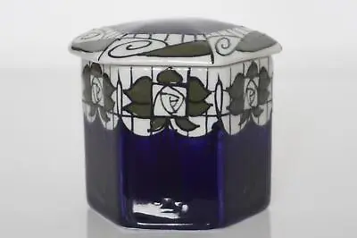 Buy Bursley Ltd Crown Pottery Trellis Pattern Trinket Pot - Frederick Rhead - C.1925 • 65£