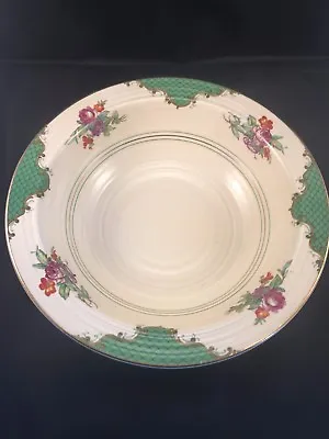 Buy VINTAGE BOOTHS SILICON China  Floral Pattern In Green & White Fruit  Bowl 220mm • 9.99£