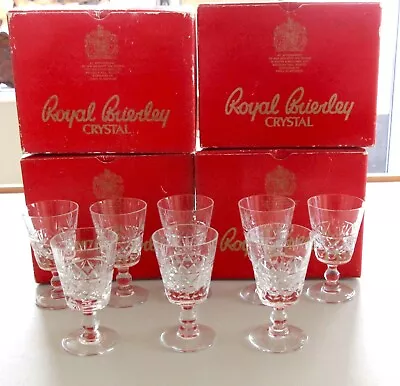 Buy 8 Vintage Royal Brierley Cut Lead Crystal Bruce Sherry Port Shot Liqueur Glasses • 50£