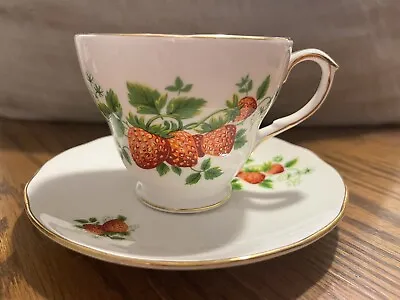 Buy Duchess Tea Cup & Saucer England Fine Bone China Strawberries With Gold Trim • 16.41£