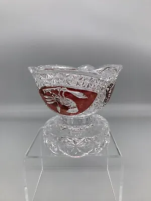 Buy Vintage German Hofbauer Red Bird Byrde Lead Crystal Candle Holder  • 17.99£