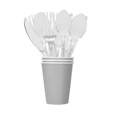 Buy Tithe Clear Plastic Cutlery Set Reusable Biodegradable Catering Supply • 45.98£