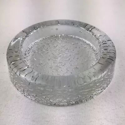 Buy Littala Glass Bowl Timo Sarpeneva Crystal Crackled Art 1960 Finland Round Clear • 39.95£