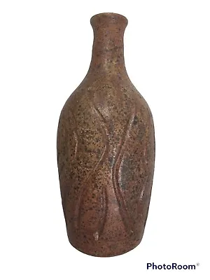 Buy Studio Pottery Vase Stamp Signed W Red Ware Primitive Carved Specks 8.5 Inches • 20.66£