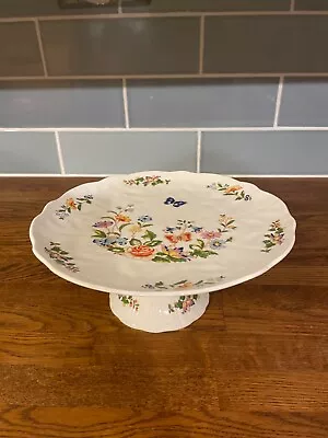 Buy AYNSLEY Bone China   Cottage Garden   Footed Cake Stand With Scalloped  Edge • 8.99£
