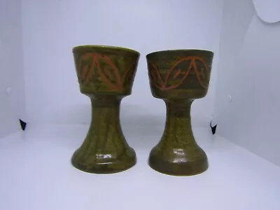 Buy Vintage Pair Of Irish Studio Pottery Chalices - Mid Century Ceramic - Derry Ware • 22.99£